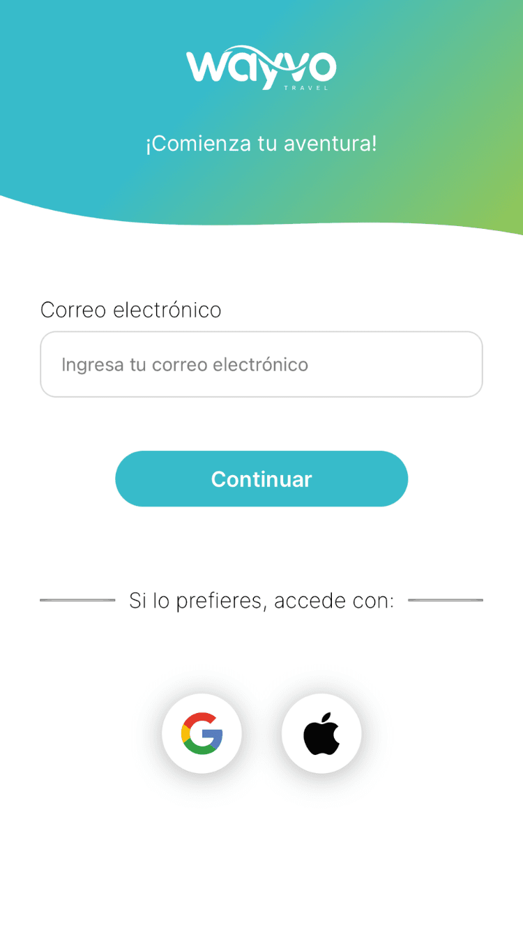 Welcome screen — mobile