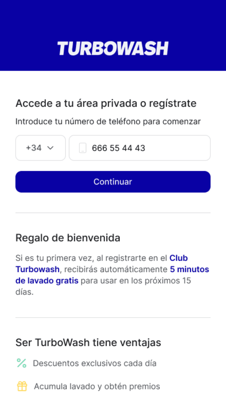 Welcome screen — mobile
